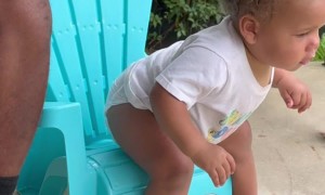 Son Grunts Like Grandpa Getting Out Of Chair