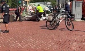 Police Taking Down Homeless People's Tents in DC