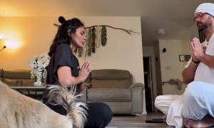 Dog's Potty Break Ruins Couple's Yoga