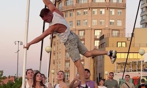 Human Flag Air Walking