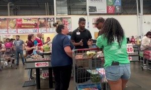 Families Argue at Costco Checkout