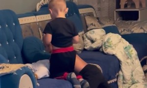 Boys Playing a Breast Feeding Game