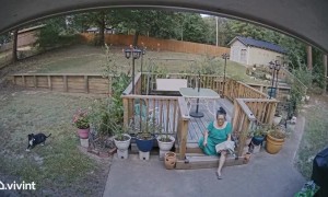 Woman Falls Through Her Chair Swing