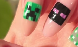 Glowy Minecraft Nails