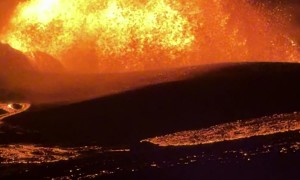 Slow Motion Lava Rainbow From Kilauea Volcano