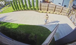 Man Falls Off Roof, Immediately Pops Back Up