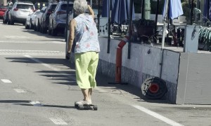 Skateboarding Granny