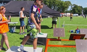 Ninja Kids Compete In Obstacle Course Race