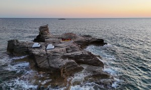 Drone Footage of Tiny Island Campsite