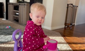 Baby Mimics Ball Sound