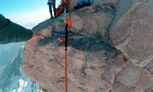 Highline Walk between Dent du Geant and Mont Mallet