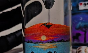 Sunset Scene Sand Art