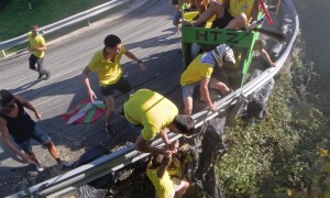 Cart Race Guard Rail Cliff Accident