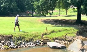 Golfer Falls in Creek