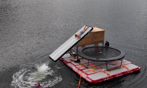 Friends Built a Floating Water Trampoline