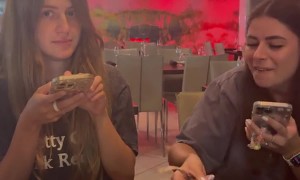 Birthday Girl's Friend Steals the First Bite