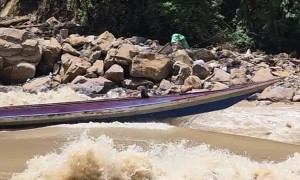 Bahau River Rapids Make for Difficult Passage