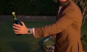 Champagne Bottle Has Brief Lag