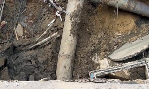 Collapsed Hole in Front of Wachira Hospital