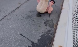 Stunt Man Doesn't Commit To Bridge Jump