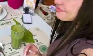 Clumsy Friend Spills Juice During Filming
