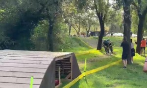 Final Round Bike Race Crash