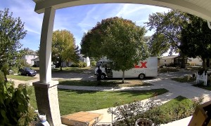 Delivery Driver Drops Heavy Package
