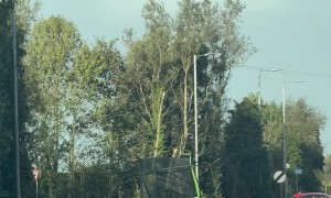 Trampoline Rolls Down Carriageway in Northern Ireland During Storm Amy