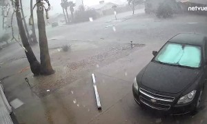 Security Camera Footage of Tempe, Arizona Microburst