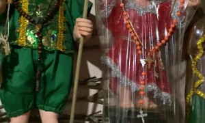 Cat Praying to Saints