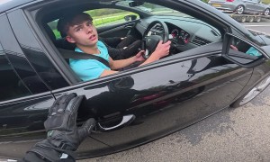 Biker Defends Young Driver