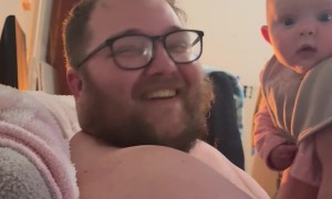 Baby Reacts to Mom's Cheesy Joke