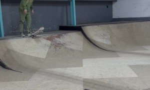 Skateboarder Falls and Breaks His Ankle