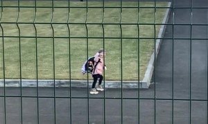 Little Girl Has a Big Fall on the Way to School