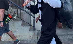 Art the Clown Meets Tiny Version Of Himself