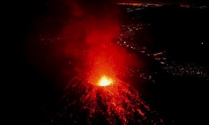Nighttime Volcan de Fuego Eruption