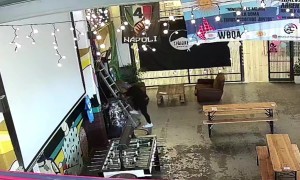 Man Falls Off Ladder Into Barrel