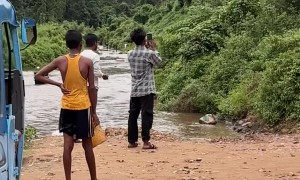 Kids Run From Charging Elephant