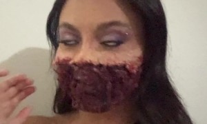 Halloween Horror Makeup Shocks Mom