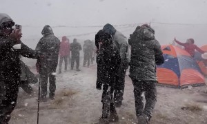 Avalanche in North Annapurna Nepal