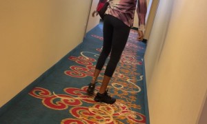 Girl's Knees Give Out Striking a Pose