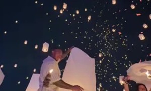 Sky Lantern Goes Down In Flames