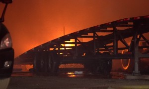 Fire Breaks Out at San Bernardino Truck Yard