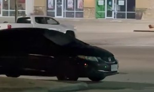 New Truck Doing Donuts Crashes Into Pole