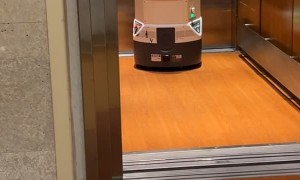 Hospital Robot Takes The Elevator