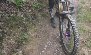 Downhill Mountain Biker’s Back Wheel Explodes