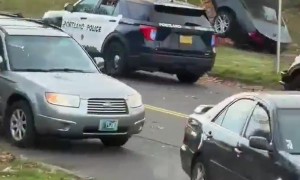 Vehicle Gets Stuck on a Power Line