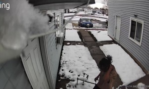 Brother Gets Instant Karma as Snow Dumps on Him