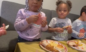 Little Girl Is Grateful for a Full Plate