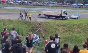 Professional Drift Show Driver Veers Off Course